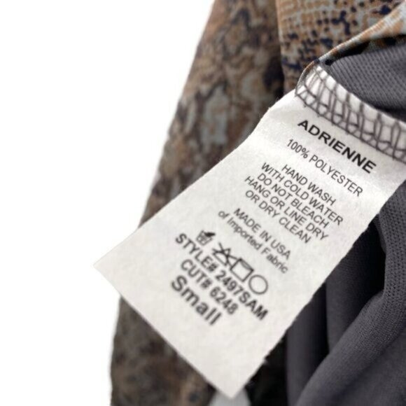 Adrienne Snakeskin Print Puff Balloon Sleeve Blouse Mobwife Top - Picture 10 of 10